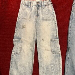 Girls A/F high rise wide leg jeans, sz 11/12 long